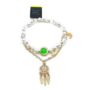 Womens INC International Concepts Faux 🦪 Dreamcatcher 🌜⭐ Charms Bead Bracelet